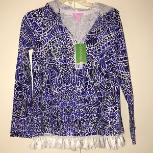 NWT Lilly Pulitzer Harmon Hoodie Taverna Tile XXS